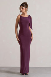 Plum Twisted Knot Maxi Dress
